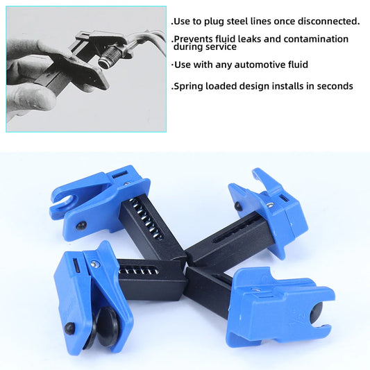 Car Brake Oil Clamp Pipe Plug Tool 4Pcs Leak Proof Brake Lines Stoppers Prevent Oil Spills Automotive