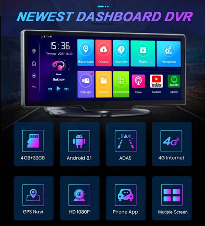 11 inch IPS 4G Car GPS DVR Camera GPS Navigation Android 8.1 ADAS WiFi 1080P HD Dvr Camera Review Camera Dash Cam Video Recorder