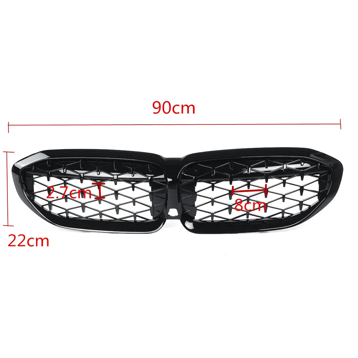 Diamond Style Front Kidney Grill Grille Gloss Black For BMW 3 Series G20 G21 2019-2020 Meteor Diamond Grille 51138072085