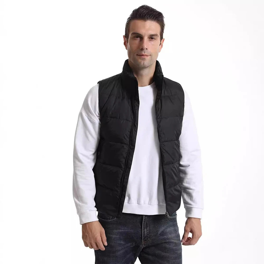 15 Areas Heated Vest Men Women Down Heated Jacket Intelligent USB Electric Heating Thermal Heated Vest Winter Casual Warm Coat