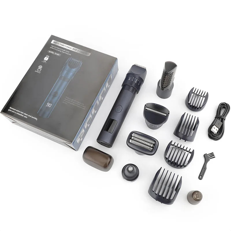 MIJIA Men's 5-in-1 Multifunctional Grooming Set IPX6 Waterproof Hair Clipper Nose Hair Trimmer Shaver High-power JK-881