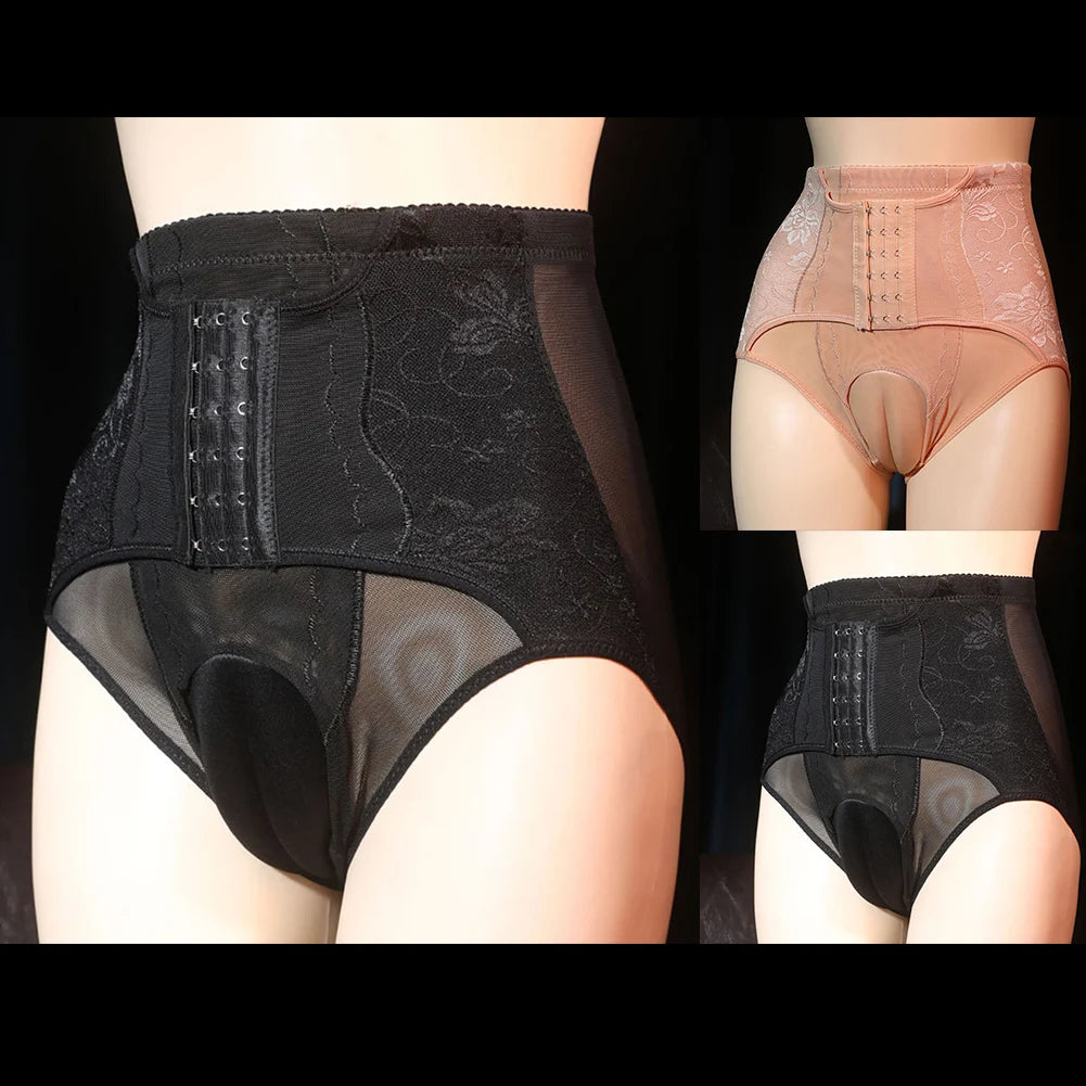 Underwear Men Panties Lifter Shaper Shaping Briefs Transgender Black/Skin Body High Waist Comfortable High Quality