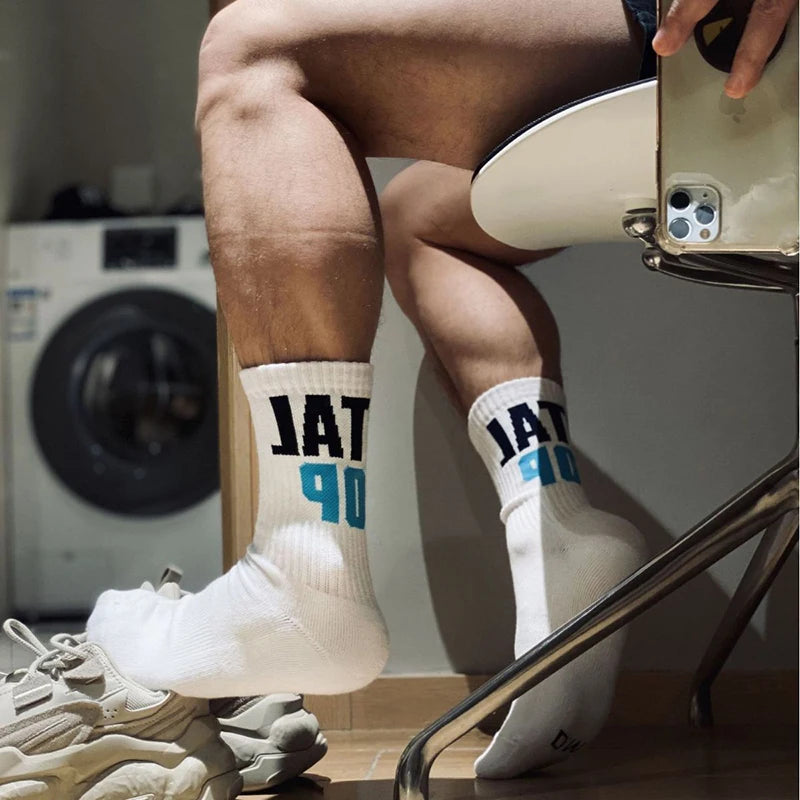 Man Socks Basketball Sports Stockings Crew Compression Stockings Fitness Thickening Terry Socks Casual Medias Hombre Business