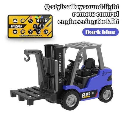1:64  2.4G RC Model Car Remote Control Excavator Dump Truck Forklift Alloy Plastic Simulation Construction Vehicle Toy For Kid