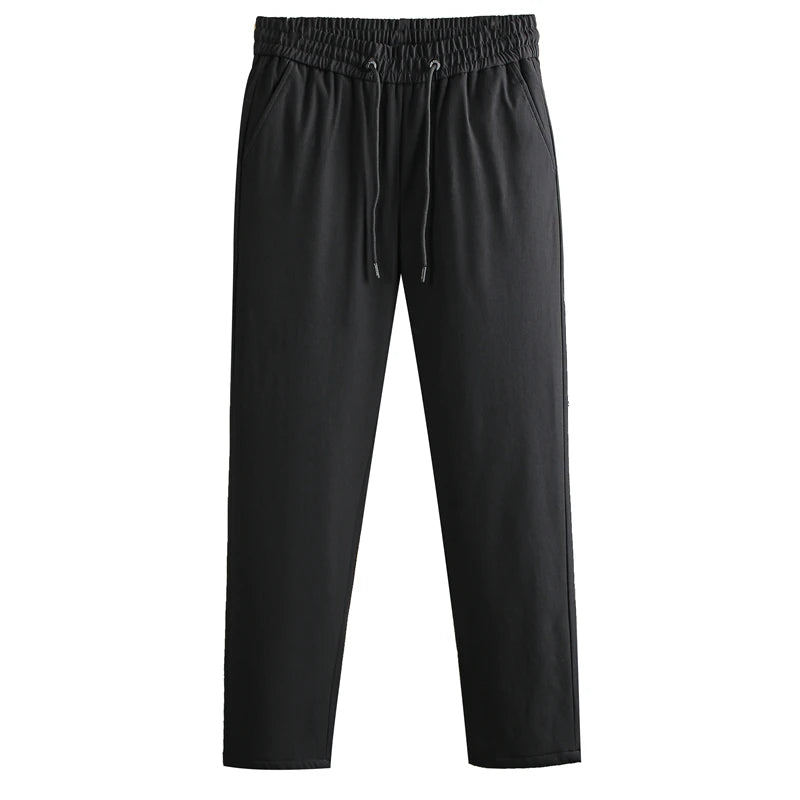 Waterproof Breathable Goose down Pants Men's Elastic Waist Casual Fashion Urban Style Long Pants Youth Wear Outdoor Clothing