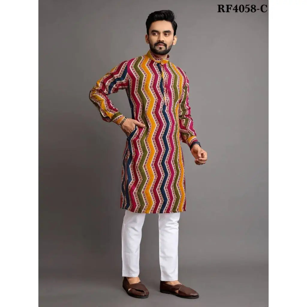 2025 Men's Clothing Ethnic Print Plus Size Tops Wedding Wear Classic Men's Long Sleeve Shirts Traditional Casual Shirts Male ﻿