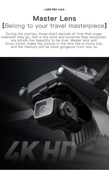 L600 PRO / PRO MAX GPS Drone Professional 4K 3-Axis PTZ HD Dual Camera Obstacle Avoidance Brushless Motor 5G WIFI Security Dron