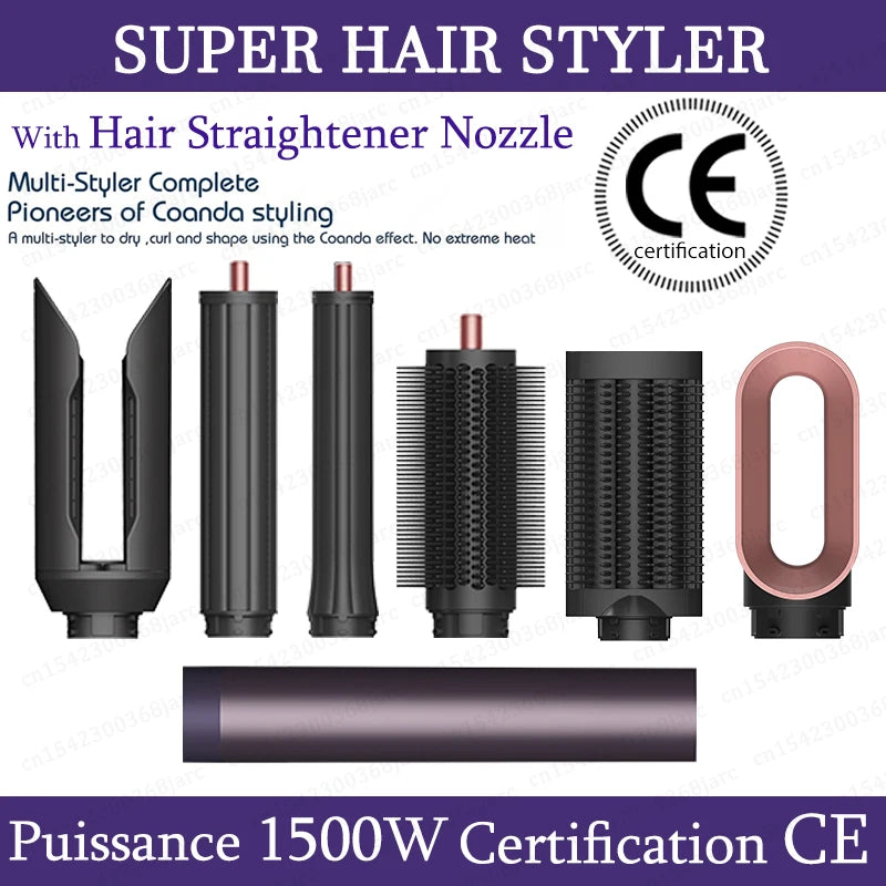 SenCiciMen Hair Styler Curling Iron Hair Hot Air Brush Curling Barrel Hair Dryer Salon Professional Curly Straight Hair Styler