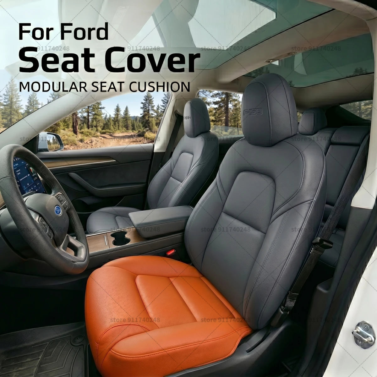 For Ford Seat Leg Support Extension Cushion Thigh Support Pillow Memory Foam Leather Leg Extender Interior Accessories