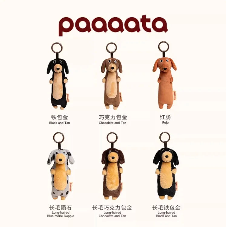 Paaaata Original Dachshund Plush Keychain Wire Haired Long Haired Stuffed Dog Bag Charm Keyring Gift For Pet Lovers And Friends