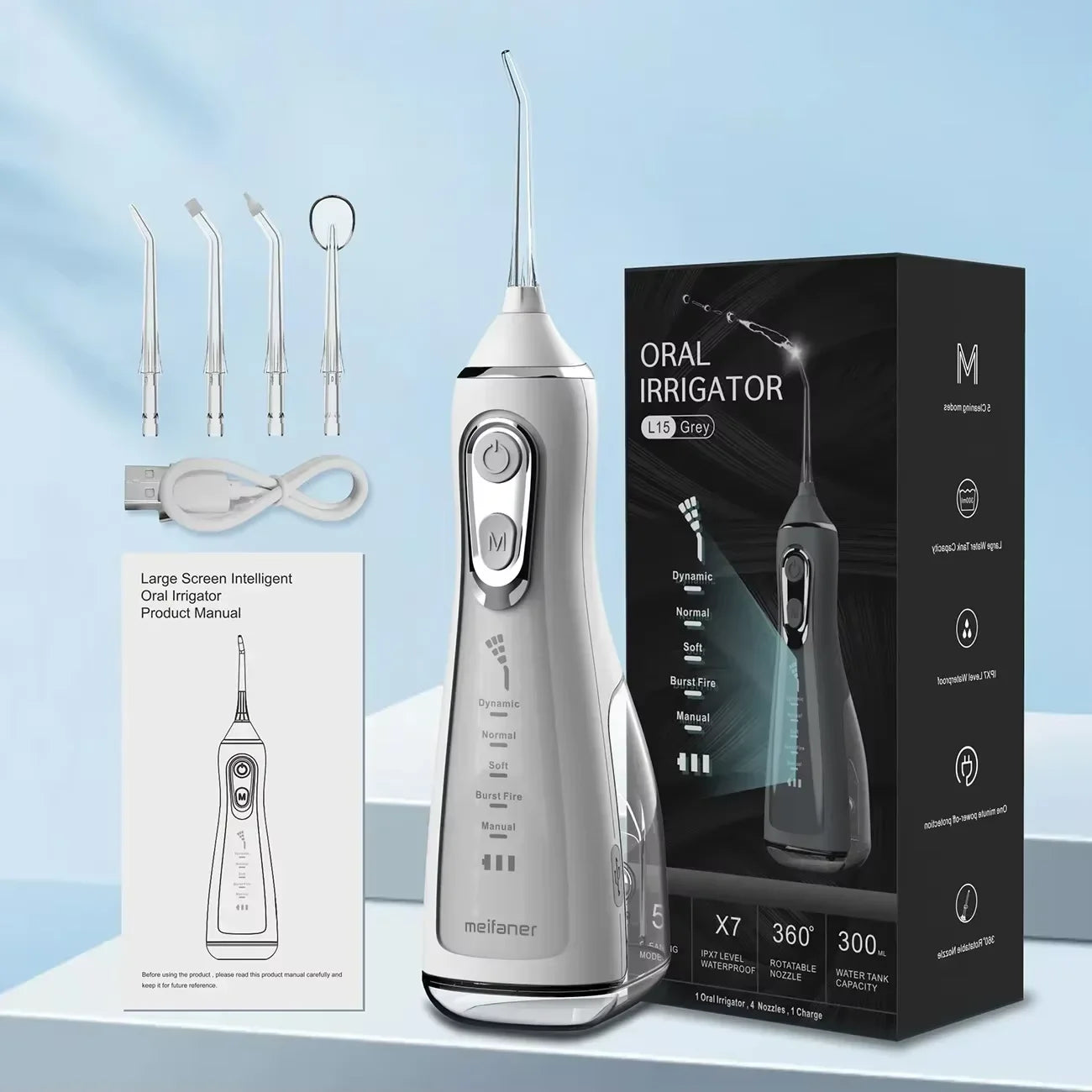 Electric Oral Irrigator Portabal Intelligent Water Flosser 5-speed Adjustment Waterproof Teeth Cleaner Mouth Washing Machine
