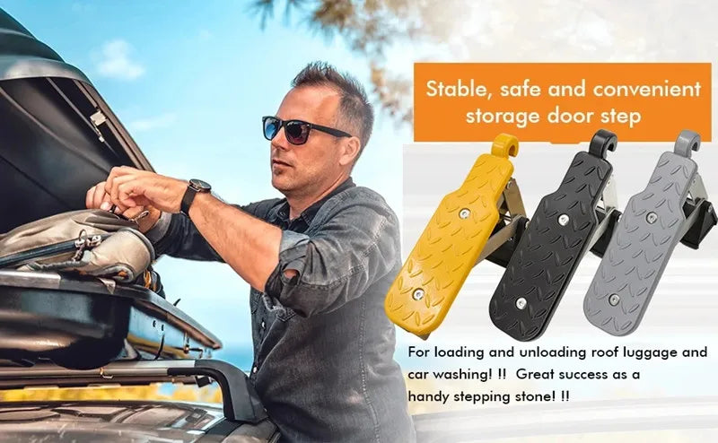 Car Door Step Foldable Universal Fit Door Hook Step StandPedal for Car Roof Access, Roof Rack Foot Step Rooftop Doorstep Car SUV