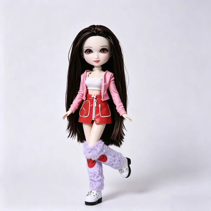 Fashion Doll Original 5-inch BJD Doll: Beiji Dihua'er Cute Art Figure with Articulated Joints and Doll Clothes