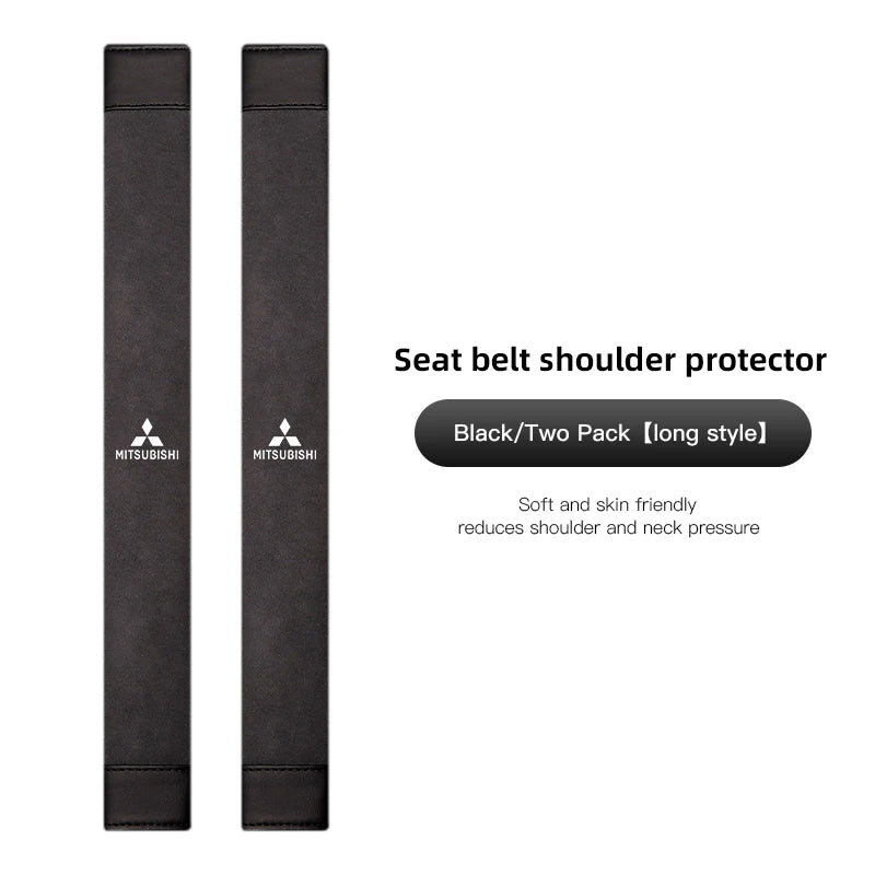 2Pcs Car Seat Belt Cover Shoulder Protector Auto Accessories For Mitsubishi Eclipse Lancer Outlander Pajero Ralliart Star Mirage