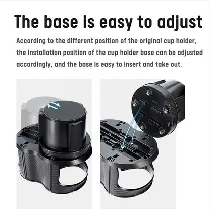 2-in-1 Car Cup Holder Expander Cupholder Adapter Auto Interior Cup Expandable Car Multifunction Organizer Storage Accessori Q7K3