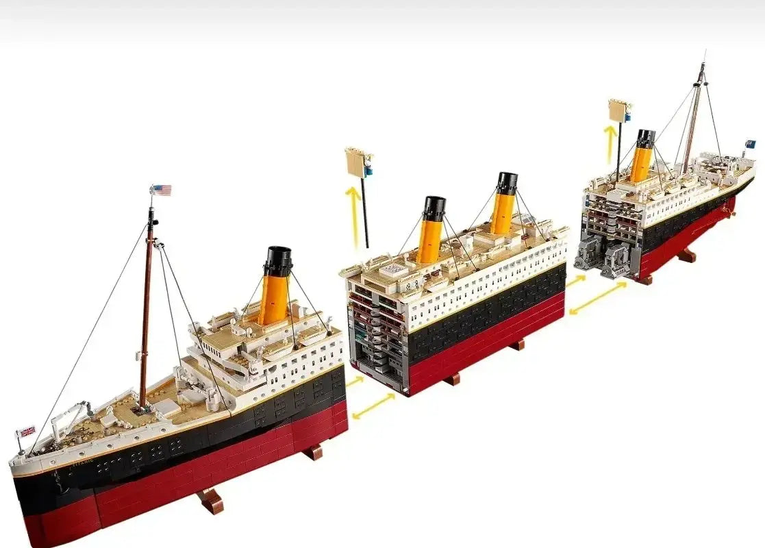 Classic 9090pcs luxury cruise ship model building blocks home decoration assemble toys creative holiday gifts