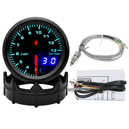 AD 7 Color Led Exhaust Gas Temperature Gauge 2'' 52mm Digital Exhaust Gas Temp Gauge EGT EXT Gauge Car Meter With Sensor