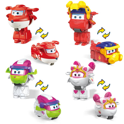 Super Wings 14-Pack Transforming Toys, 2 inch Airplane Collector Character Toy with Dinosaur Mini Collectible Action Figure with