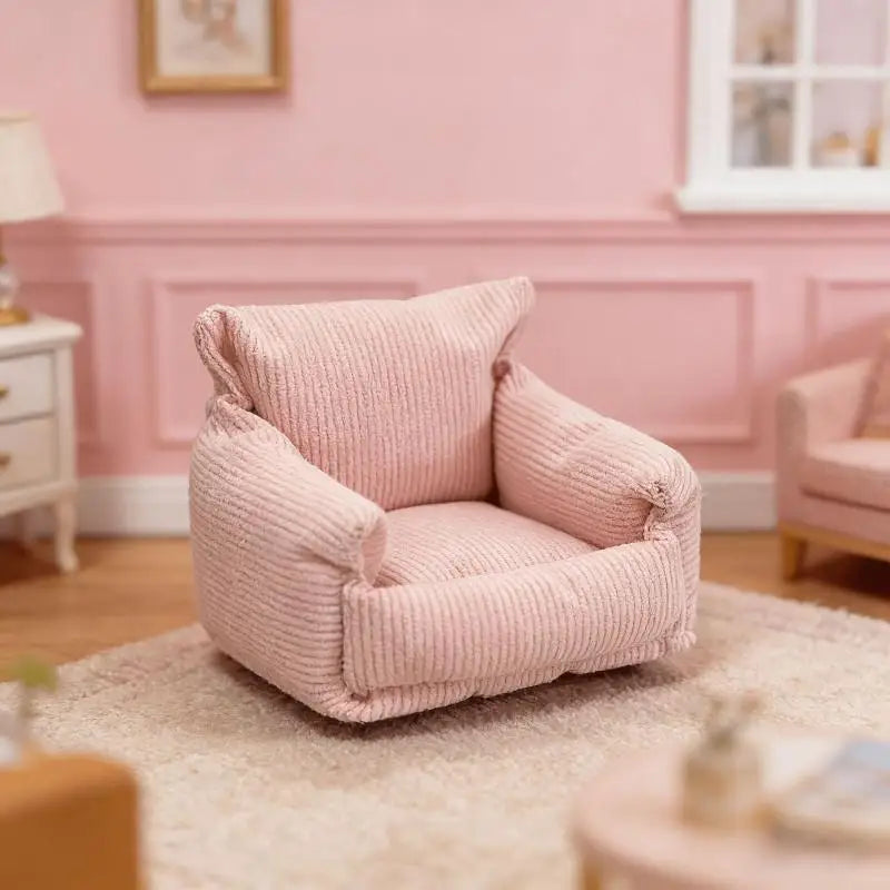[DO]Dollhouse Living Room Furniture Decoration Dollhouse Simulation Cloud Sofa Model Dolls House Micro Scene Pretend Play Toys