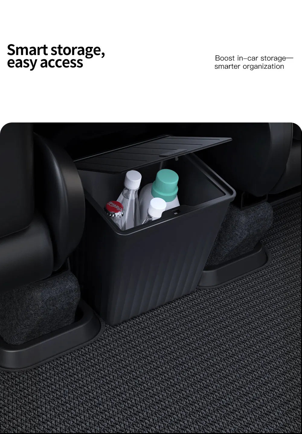 YZ For Tesla Model 3 Higland Y Juniper 2026 Rear Trash Can Storage Box With Cover Car Speical Organizer Umbrella Box Accessories