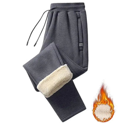 Extra Thick Lamb Velvet Men's Winter Fleece Lined Special Thick Cotton Trousers Autumn Winter Style Sport Sweatpants Casual P...