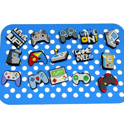 New Arrival 15-100Pcs Game Level Up PVC Shoe Decorations Various Gamepad Clog Buckle Charms Fit Kids Birthday Present