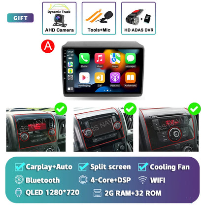 Android 15 For Fiat Ducato Peugeot Boxer Citroen Jumper 2006-2022 2K QLED Android Car Radio Multimedia stereo Player GPS CarPlay