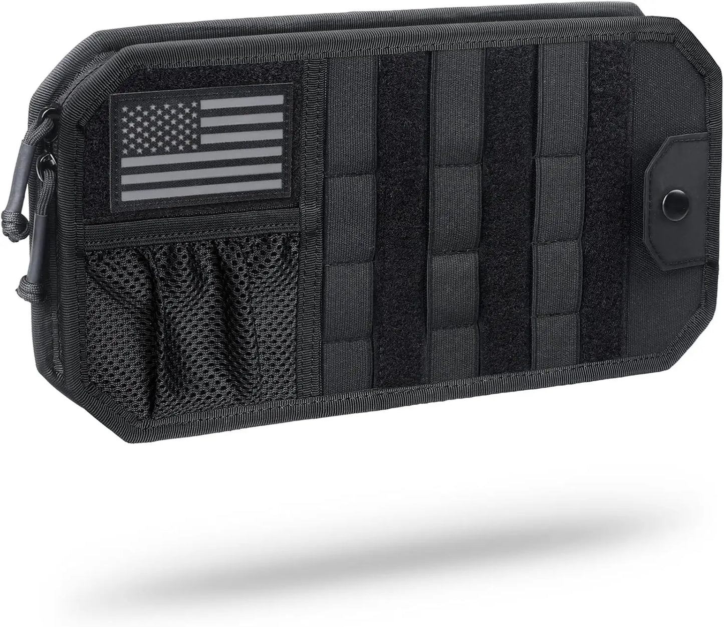Tactical Car Sun Visor Organizer MOLLE Panel Pouch Universal Vehicle Visor Storage Bag for Sunglasses, Tools, Documents