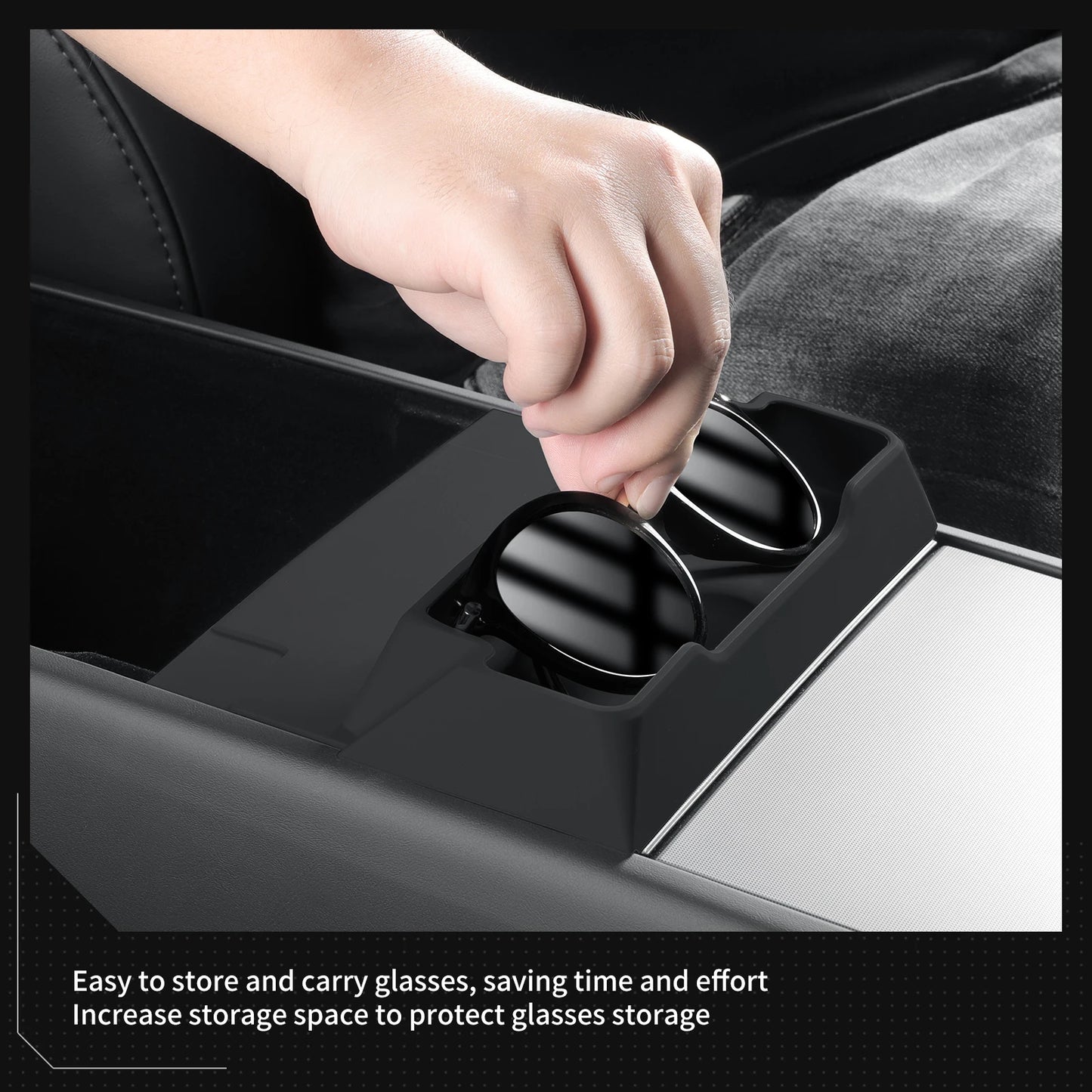 for Tesla Model Y Launch/Juniper 2025 Center Console Armrest Storage Box Glasses Tray Organizer Car Interior Accessories