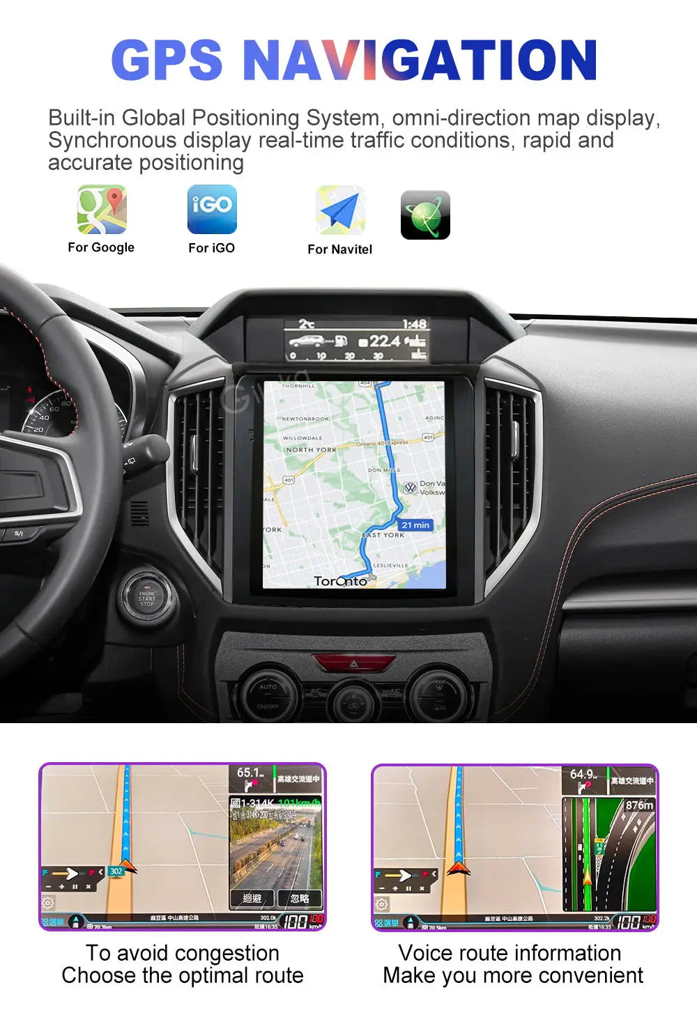 Android Radio Head Unit For Subaru Forester XV Impreza G4 2018-2022 Car one din Multimedia Video Player  GPS