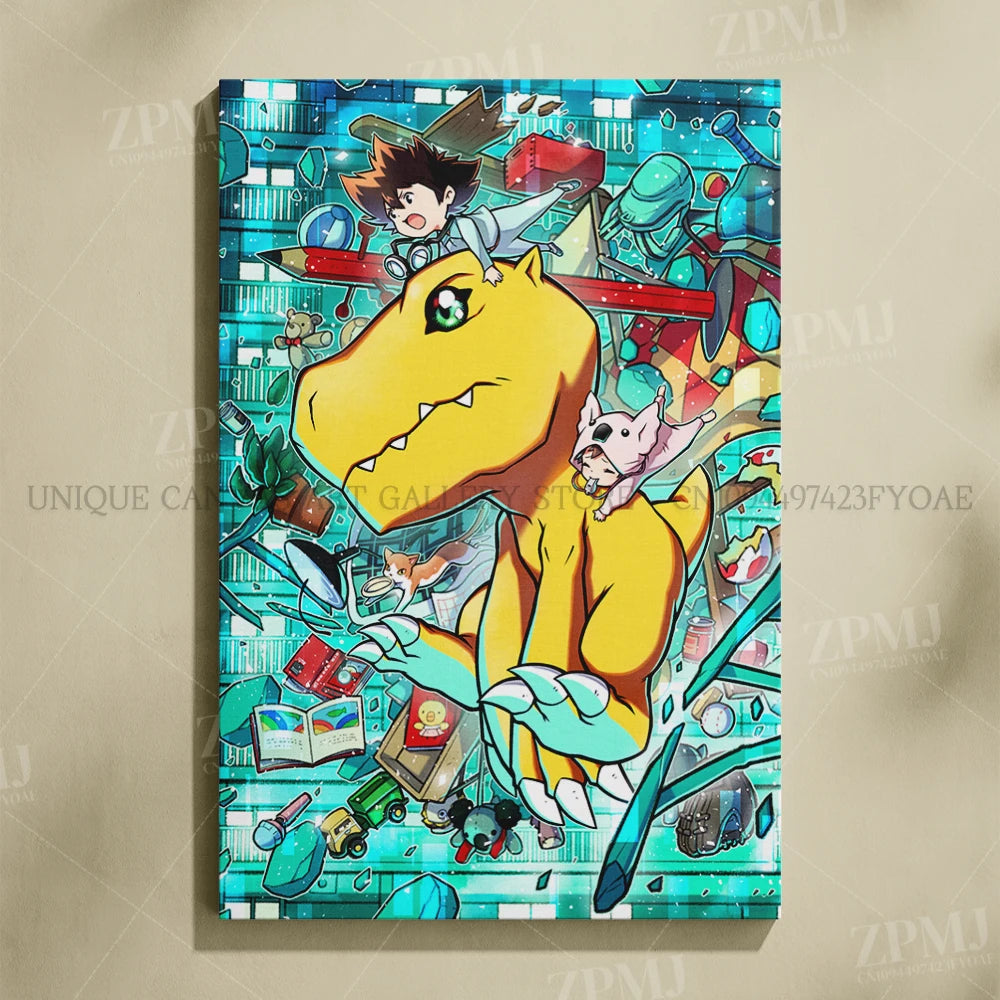 Japanese Anime Canvas Wall Art Digimon Digital Monsters Home Decorative HD Print Poster Painting Modern No Frame For Living Room
