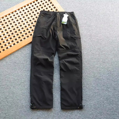 Outdoor Softell Pants Men's Autumn Winter Windproof Waterproof Thiened Fce Lined Straight Leg Hiking Mountain Climbing...