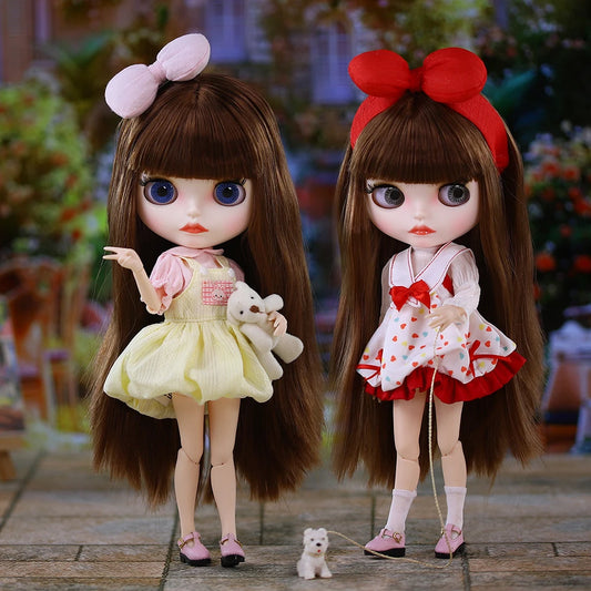 ICY DBS Blyth Doll BJD Joint Body White Skin Matte Face Bow Cute Doll 1/6 30cm Girl Gift Anime SD