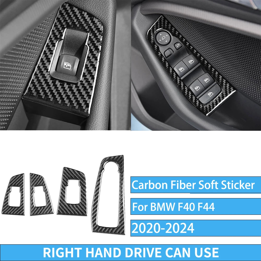 Real Carbon Fiber Car Accessories Black Trim Cover Soft Sticker For BMW 1/2 Series F40 F44 2020 2021 2022 2023 2024
