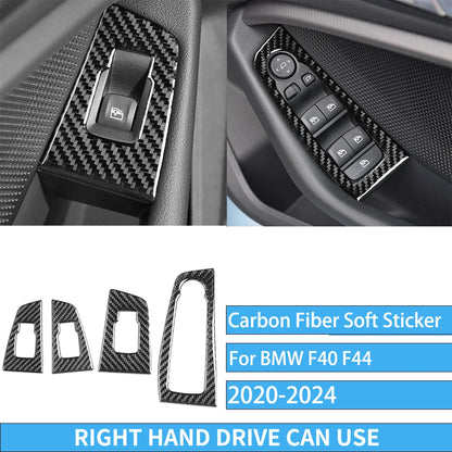 Real Carbon Fiber Car Accessories Black Trim Cover Soft Sticker For BMW 1/2 Series F40 F44 2020 2021 2022 2023 2024