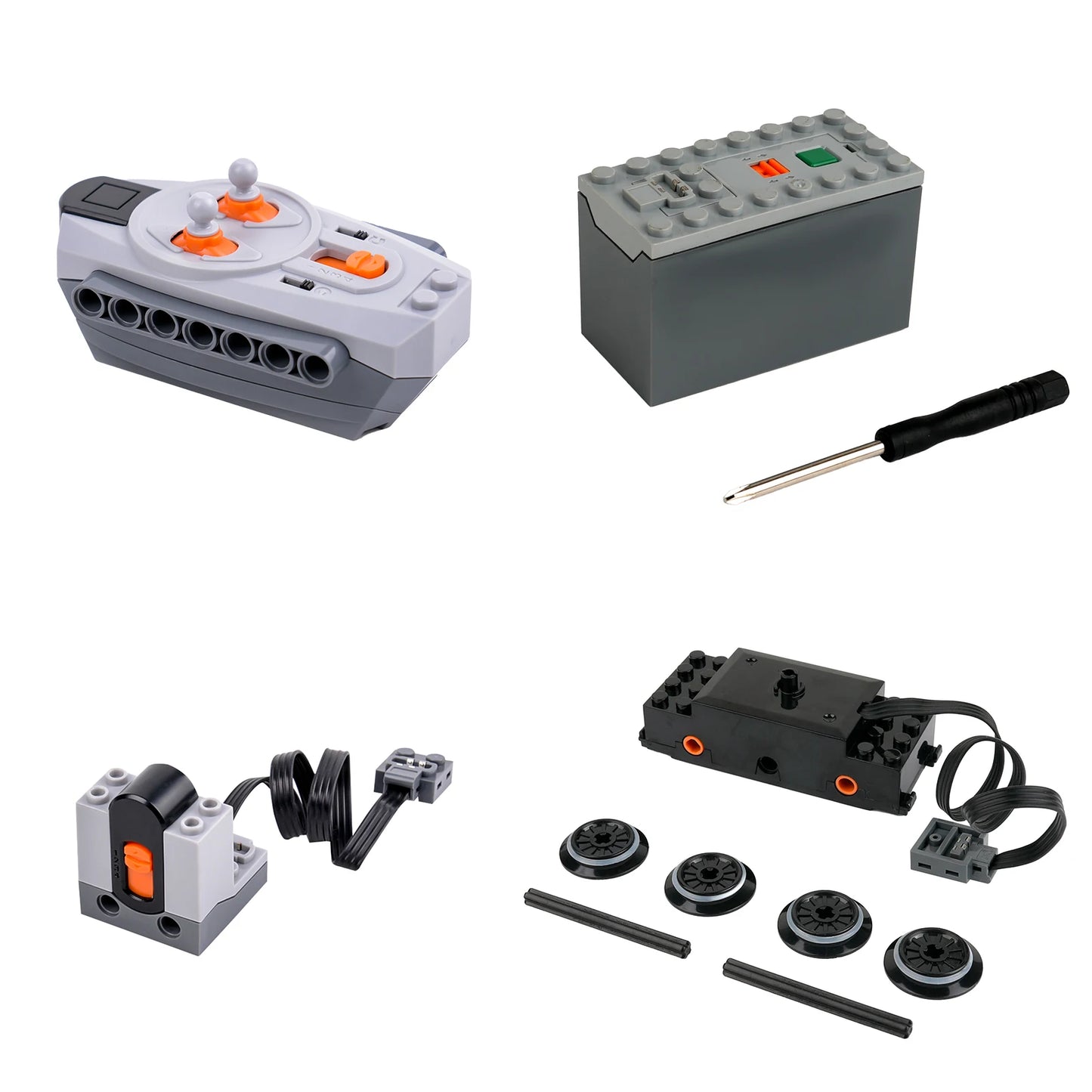 MOC Power Functions Part Building Blocks Train Track Motor Battery Box Infrared Remote Control Receiver M-motor for Legoeds