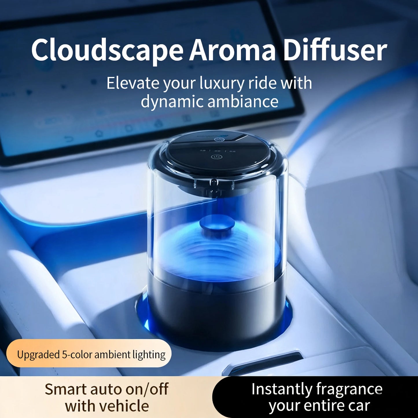 Car Aromatherapy Cloud Mist Machine Automatic Spray Premium Car Perfume Long-Lasting Fragrance High-End Vehicle Aromatherapy