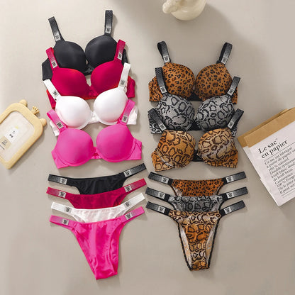 Victoria's Secret Lingerie Sleepwear Lingeries Ensemble Underwired Bra New Women Sexy Push Up Bra And Panty Set Lace Underwear