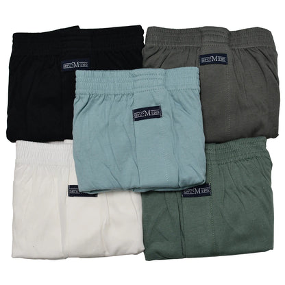 5PCS/Pack 100% Cotton Men Solid Pajama Pants Casual Elastic Waist Sleeping Shorts 3D Crotch Bottoms Breathable Pijama Hombre