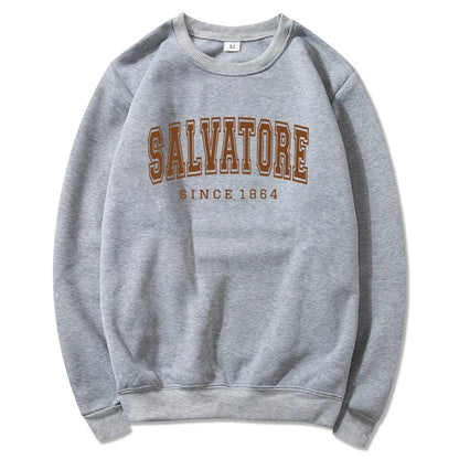2025 Salvatore Since 1864 Sweatshirt Mystic Falls Hoodie Vampire Diaries Jumper TVD Damon Stefan Crewneck Sweatshirt Fans Top