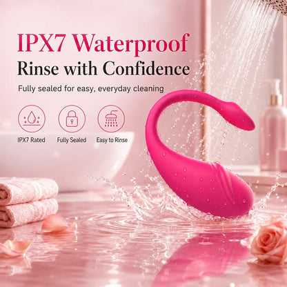 LEVETT 9 Modes Liquid Silicone Egg for Women Couples G Spot Clit Vaginal Vibrator Bluetooth APP Remote Control Adult Sex Toys