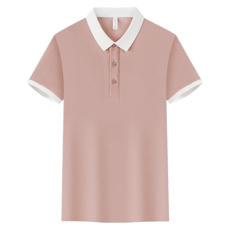 Fashion Contrast Collar Polo Custom Design Casual Business Polo Shirt Print Logo Slim Fit Lapel Short Sleeved Polo Embroidery