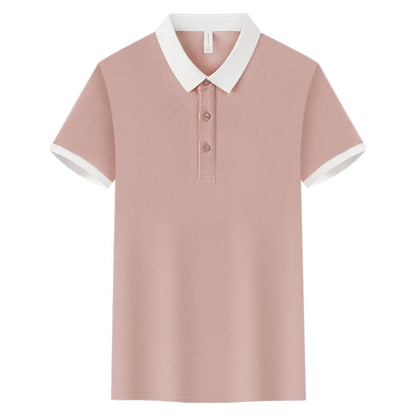 Fashion Contrast Collar Polo Custom Design Casual Business Polo Shirt Print Logo Slim Fit Lapel Short Sleeved Polo Embroidery
