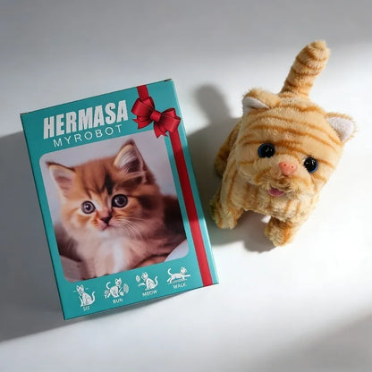 Electric Walking Meowing Cat Toy - Realistic Plush Pet That Runs, 2026 Cute Gift for Kids Electronic Toys Bebes