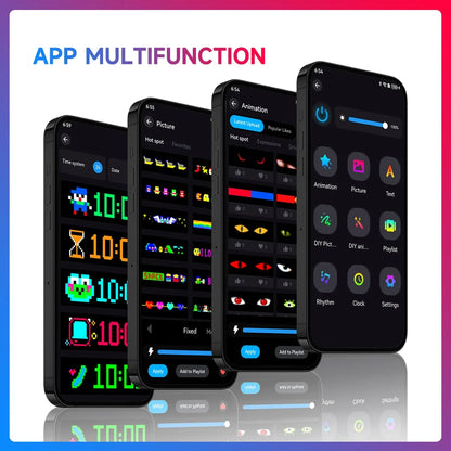 Large APP Truck Car Devil Eye LED Pixel Panel Light Remote Music Control Custom Text Lighting Scrolling For Board Windshield