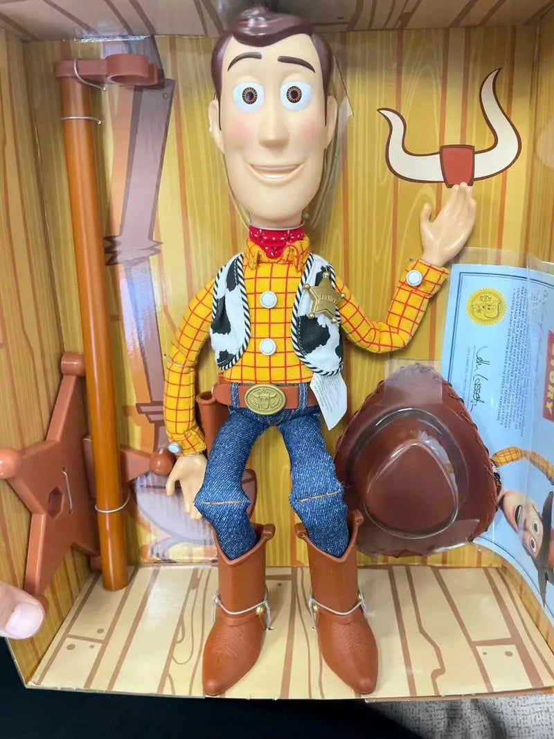 New Hot In Stock 40cm Pixar Toy Story  Woody Action Figures English Movie Sound Character Doll Cloth Cowboy Birthday Gift