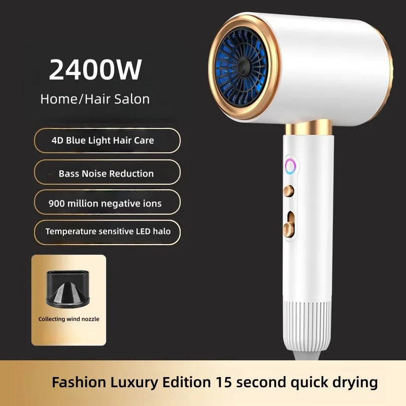New High-Speed Hair Dryer 2400W High Power 15 Second Quick Drying Silent Negative Ion Hair Care Home Hair Salon Hair Dryer