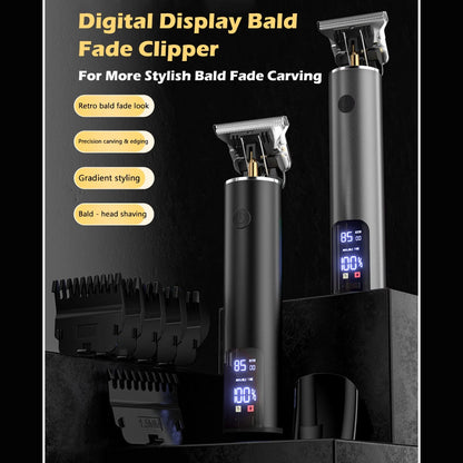 Professional Electric Hair Clipper - Fast Charging Bald Head Trimmer with Oil forCarving Home & Barber Use