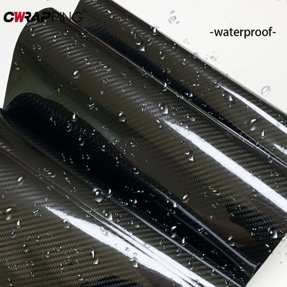 Car Stickers Black Carbon Fiber Vinyl Wrap Film 150*50cm Gloss Carbon Fiber Motorcycle Wrap Waterproof Film for Cars Accessories