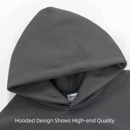 16.9oz 480gsm Heavy Weight Cotton Plus Velvet Hooded Sweater Men Thickened Tight Polar Fleece Pullover Hoodie Women Sweatshirt